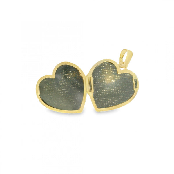 9ct Yellow Gold Heart Locket - 18x19x4.5mm - 1.9g