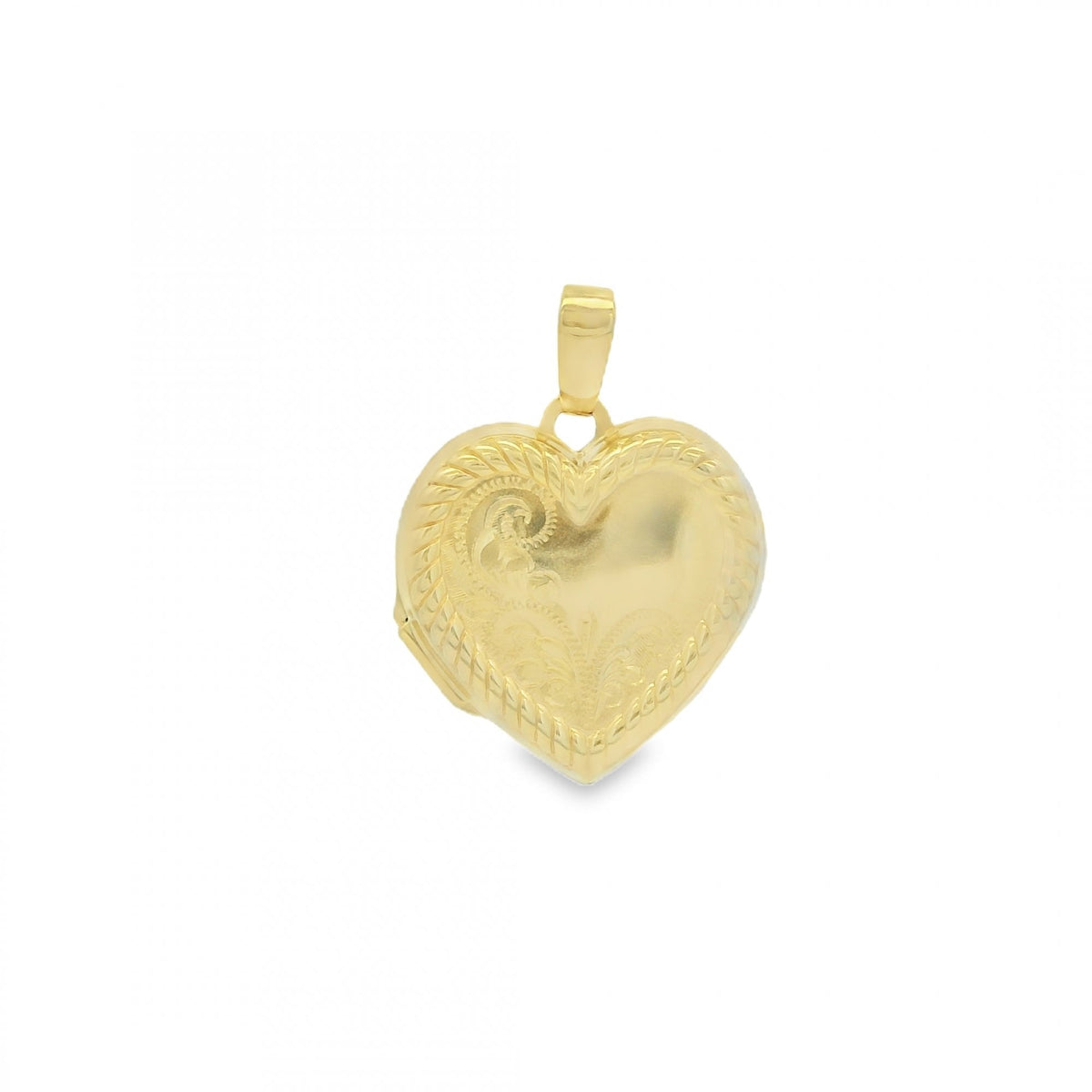 9ct Yellow Gold Heart Locket - 18x19x4.5mm - 1.9g