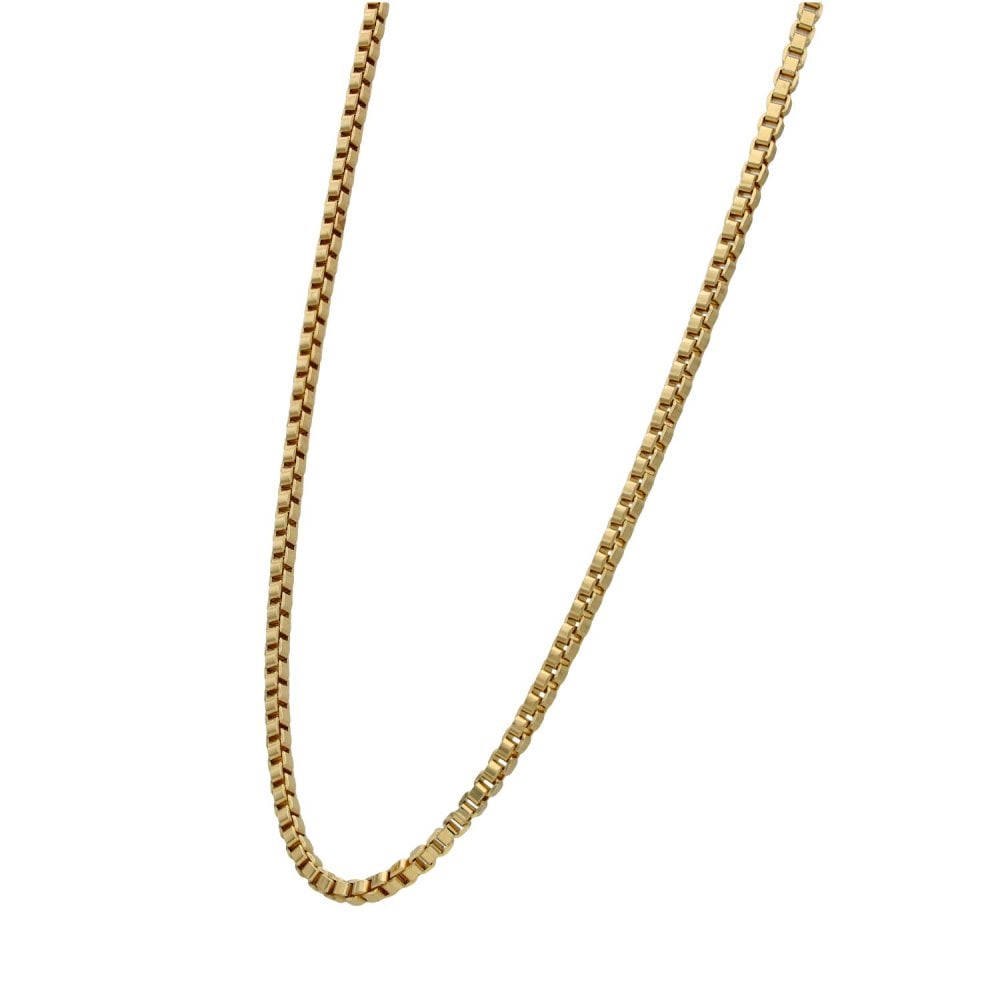 9ct Yellow Gold Box Chain - 24" - 22.2g