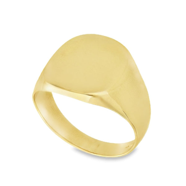 9ct Yellow Gold Cushion Signet Ring - Size W - 11.0g