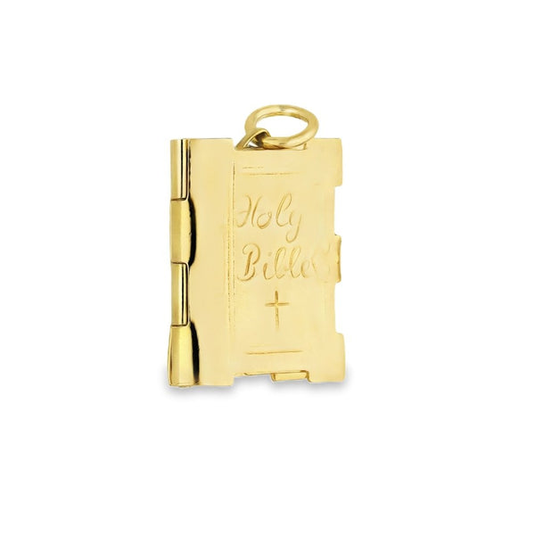 9ct Yellow Gold Large Bible Charm - 16x20x5mm - 3.9g