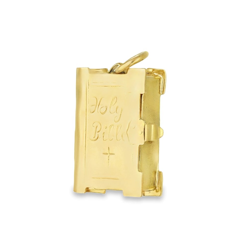 9ct Yellow Gold Large Bible Charm - 16x20x5mm - 3.9g