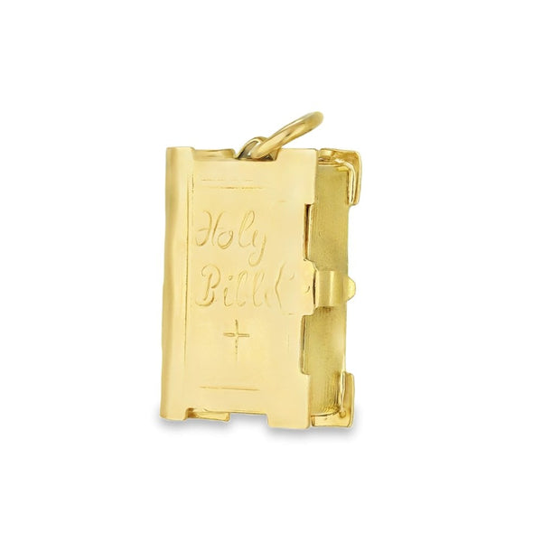 9ct Yellow Gold Large Bible Charm - 16x20x5mm - 3.9g