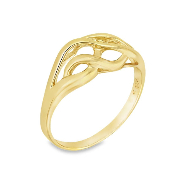 9ct Yellow Gold Puzzle-Style Ring - Size P½ - 9mm