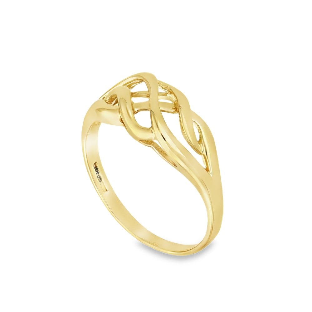 9ct Yellow Gold Puzzle-Style Ring - Size P½ - 9mm
