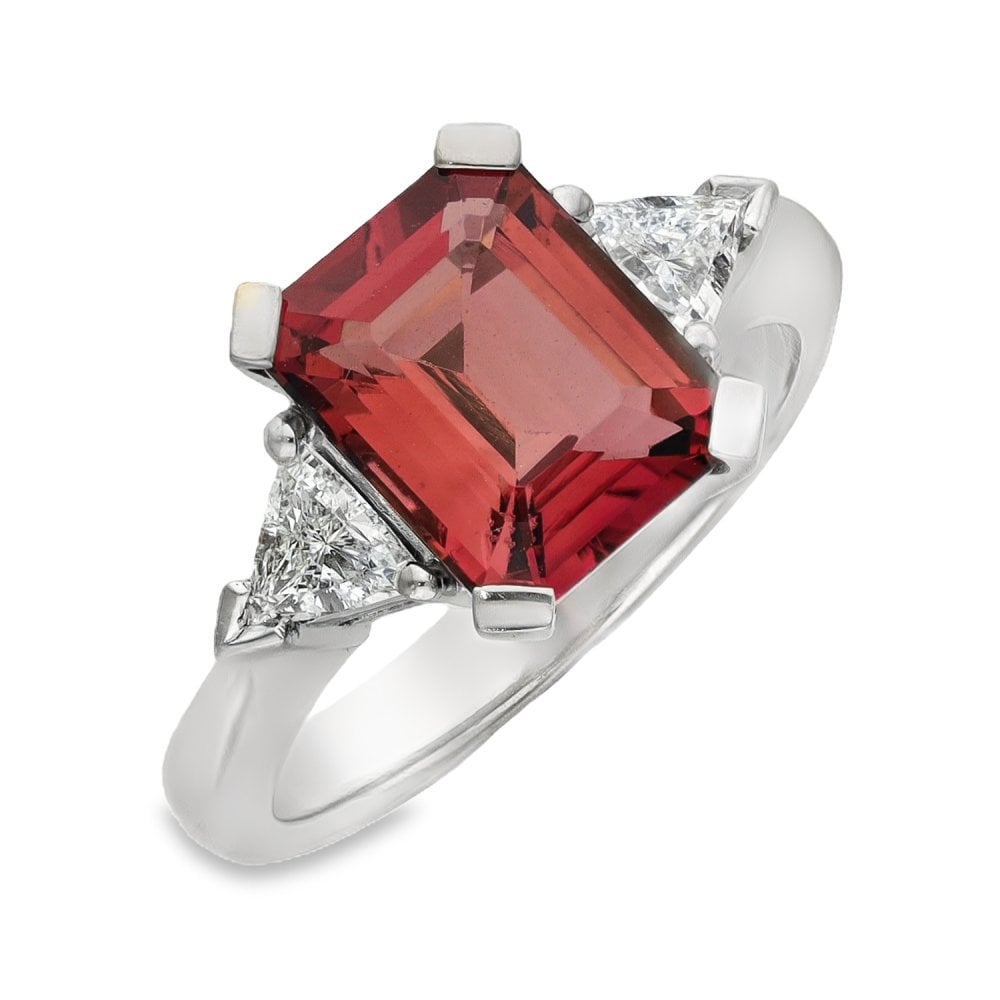 18ct White Gold Pink Tourmaline & Diamond Set Ring - 2.76ct