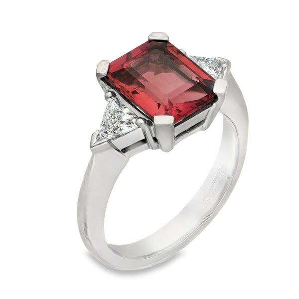 18ct White Gold Pink Tourmaline & Diamond Set Ring - 2.76ct
