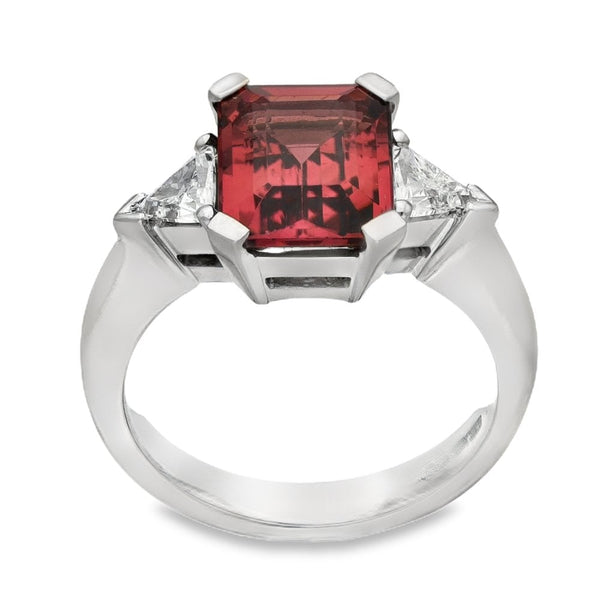 18ct White Gold Pink Tourmaline & Diamond Set Ring - 2.76ct
