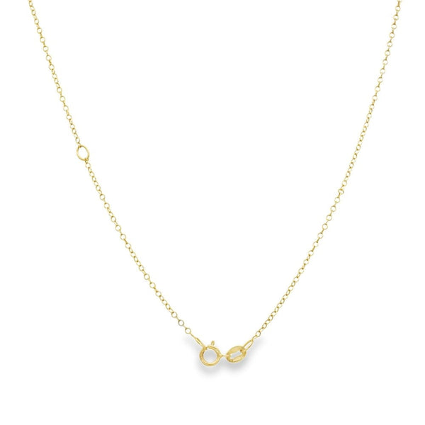 9ct Yellow Gold Diamond & Ruby Open Pendant & Chain - 16/18"