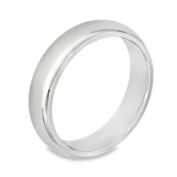 5mm Platinum Heavy Weight D-Shape Wedding Band - Size T