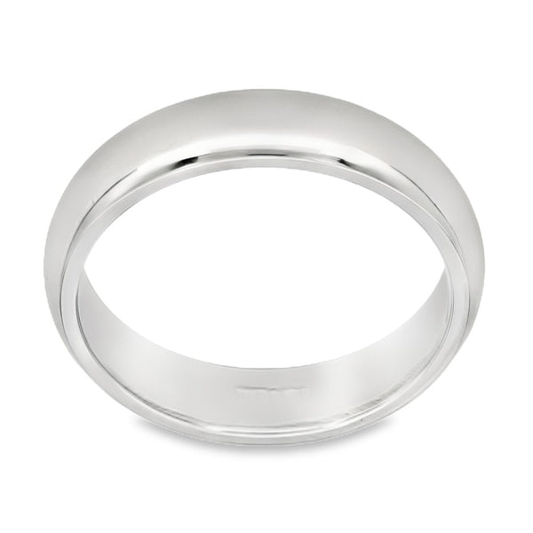 5mm Platinum Heavy Weight D-Shape Wedding Band - Size T