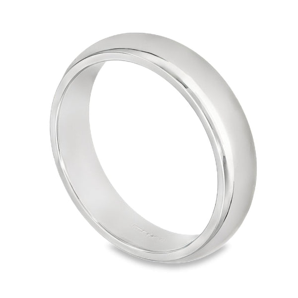 5mm Platinum Heavy Weight D-Shape Wedding Band - Size T