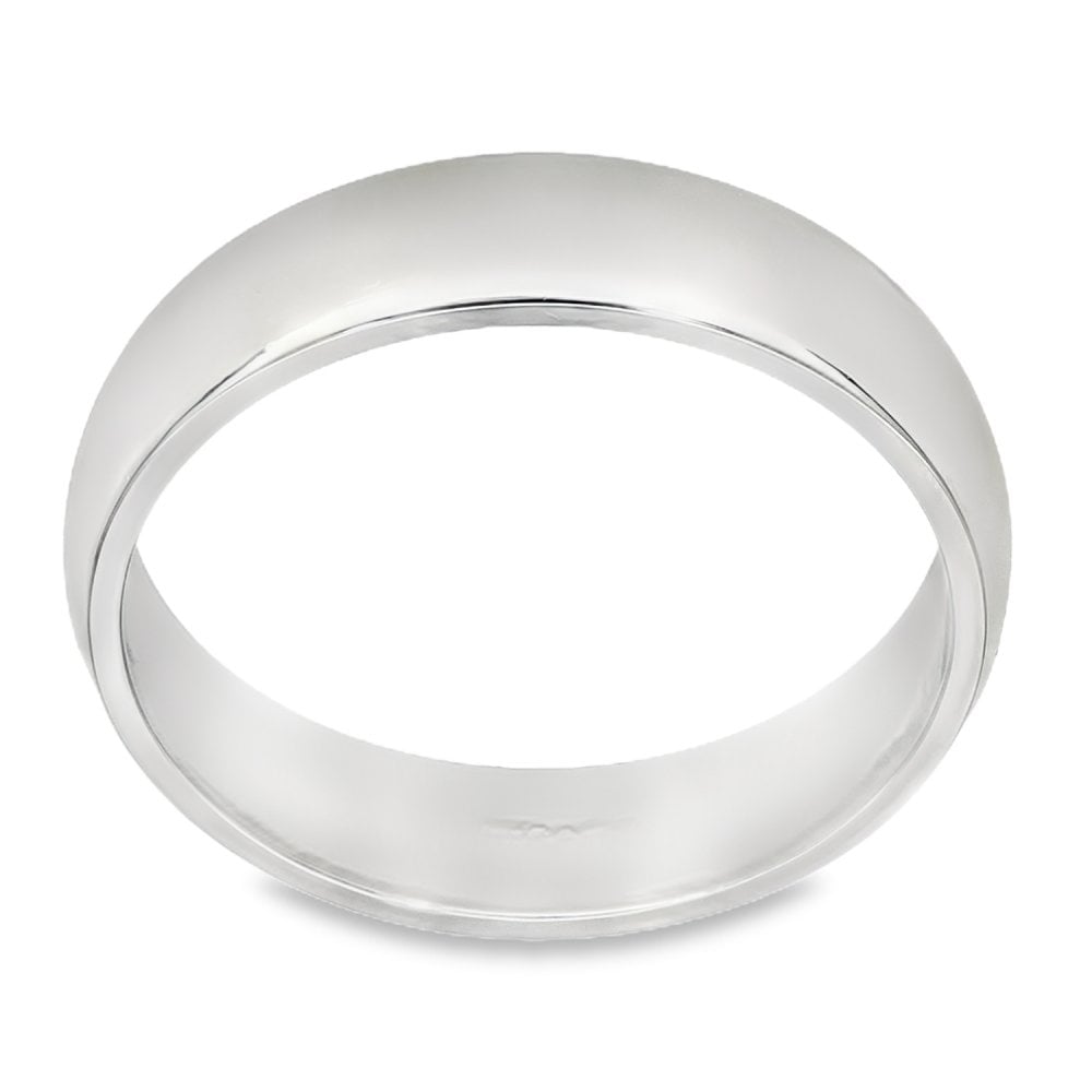 5mm Platinum Medium Weight D-Shape Wedding Band - Size T