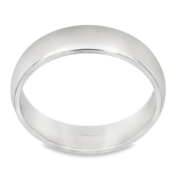 5mm Platinum Medium Weight D-Shape Wedding Band - Size T
