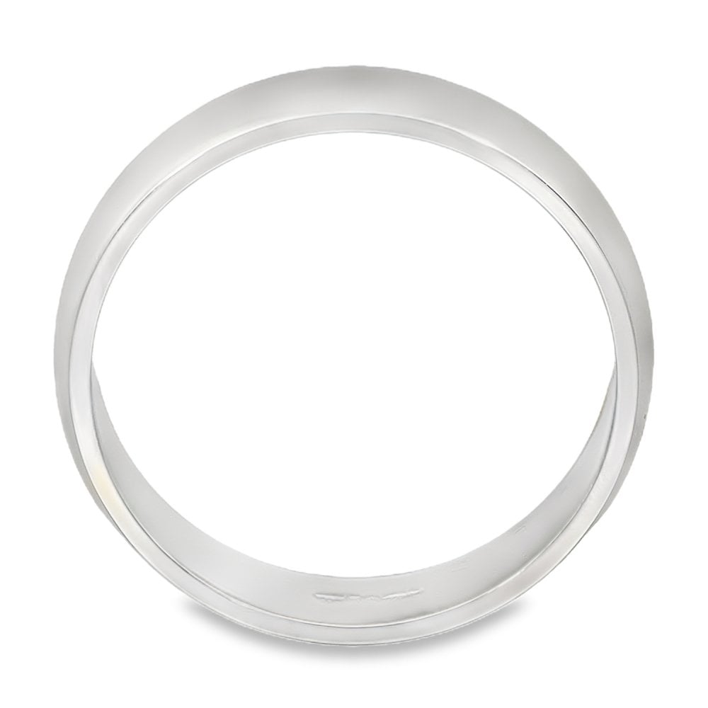5mm Platinum Medium Weight D-Shape Wedding Band - Size T