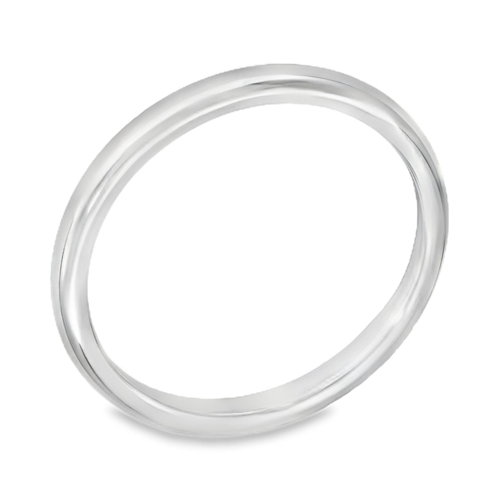 2mm Platinum Heavy Weight Court Wedding Ring - Size N