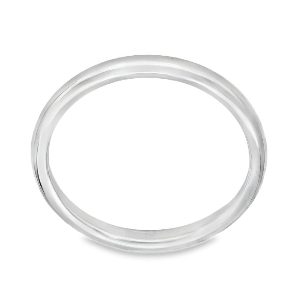 2mm Platinum Heavy Weight Court Wedding Ring - Size N