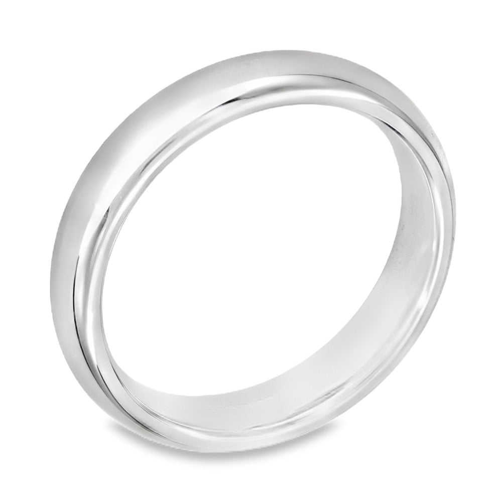 4mm Platinum Heavy Weight Court Wedding Band - Size N