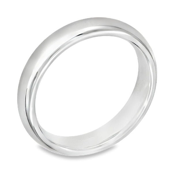 4mm Platinum Heavy Weight Court Wedding Band - Size N