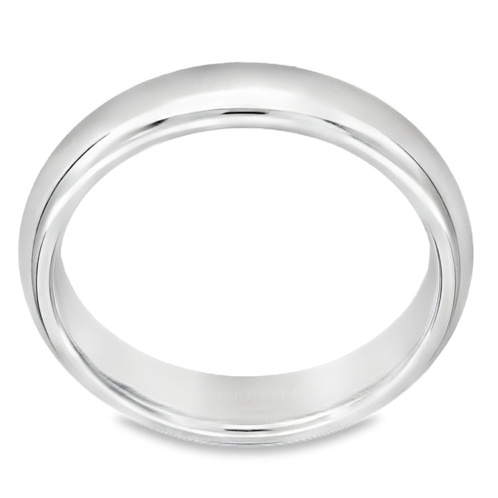 4mm Platinum Heavy Weight Court Wedding Band - Size N