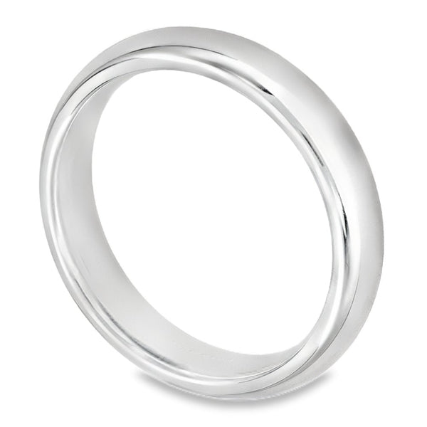 4mm Platinum Heavy Weight Court Wedding Band - Size N