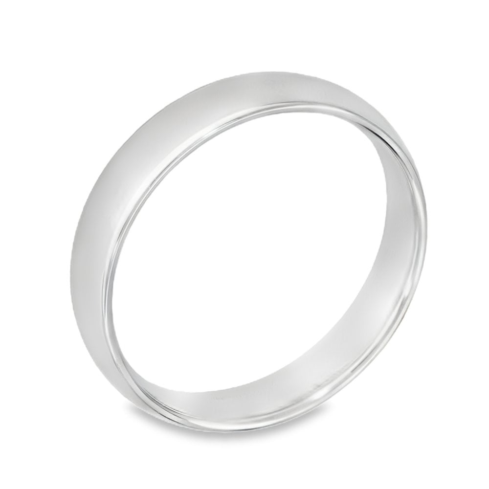 4mm Platinum Light Weight Court Wedding Band - Size N