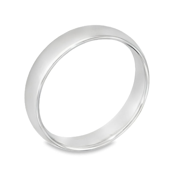 4mm Platinum Light Weight Court Wedding Band - Size N