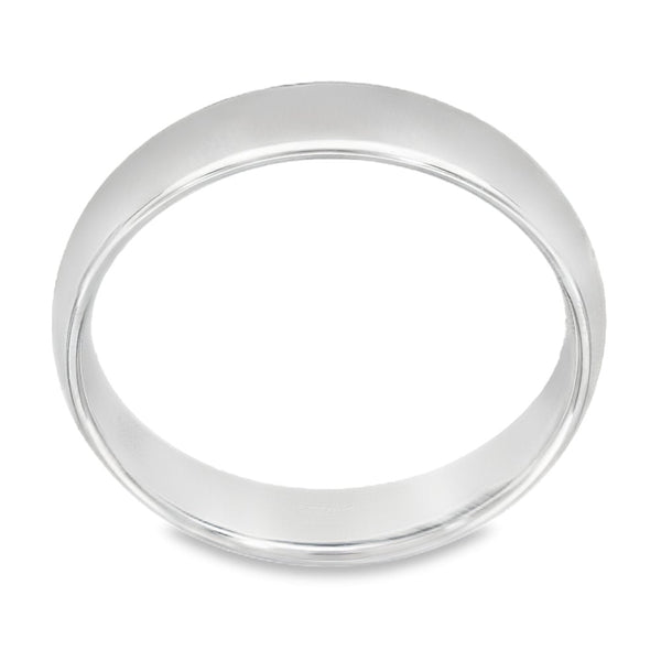 4mm Platinum Light Weight Court Wedding Band - Size N