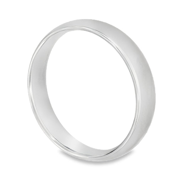 4mm Platinum Light Weight Court Wedding Band - Size N