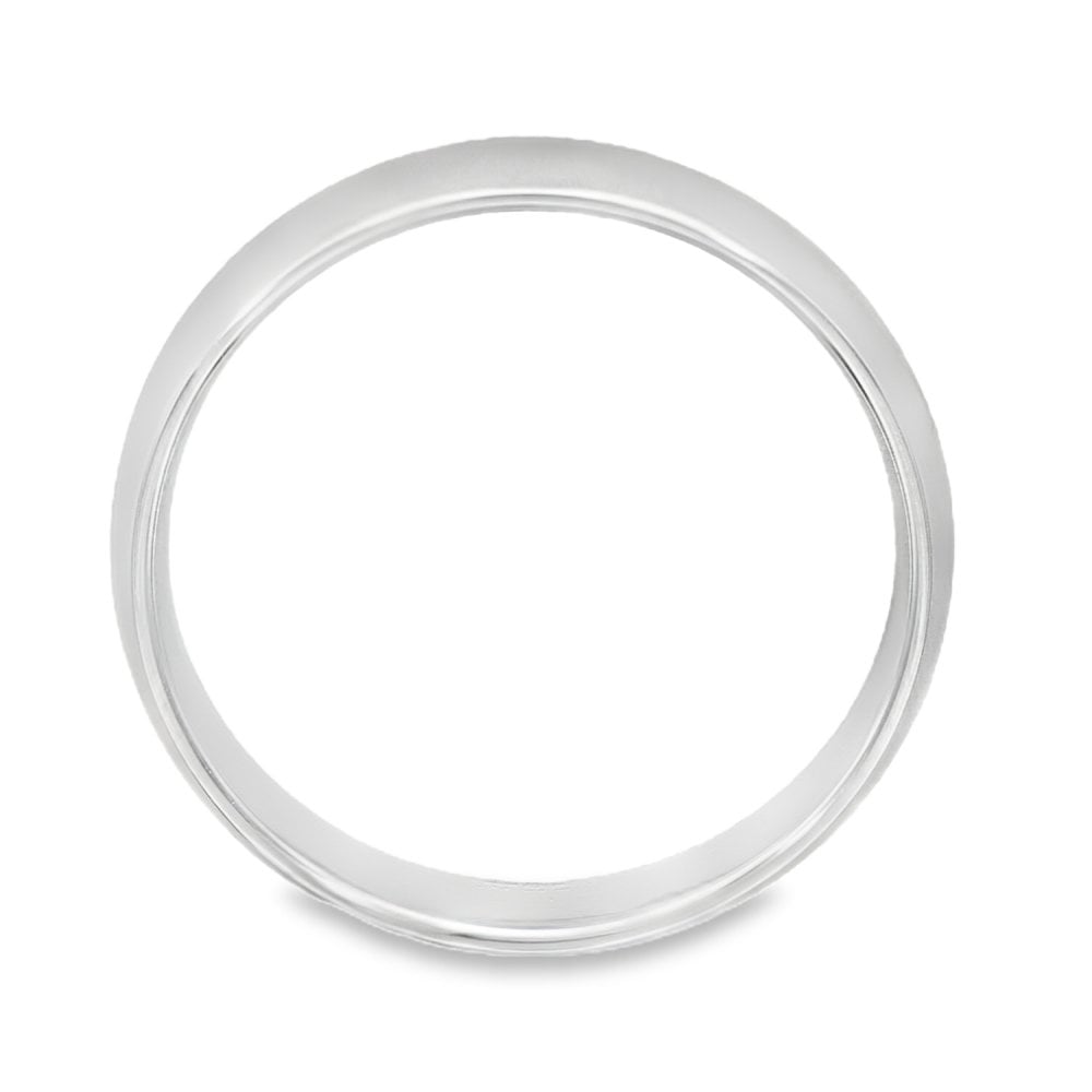 4mm Platinum Light Weight Court Wedding Band - Size N
