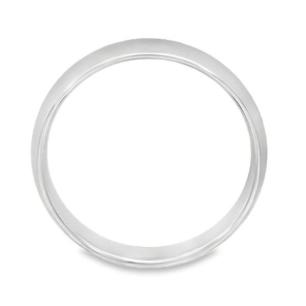 4mm Platinum Light Weight Court Wedding Band - Size N
