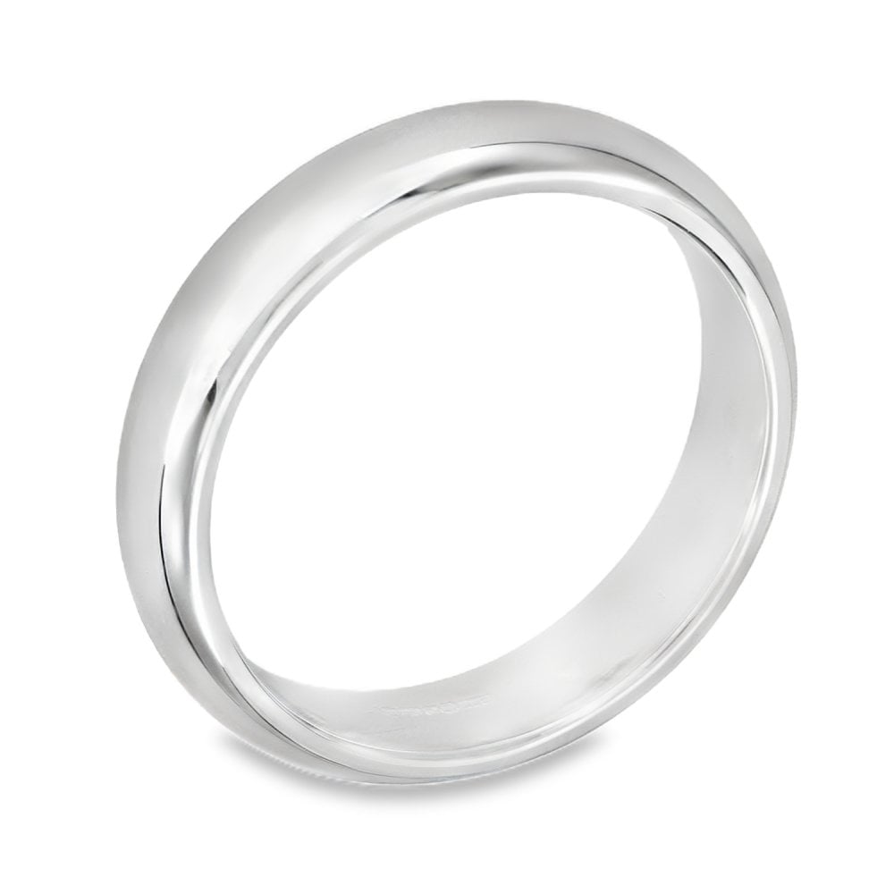 5mm Platinum Heavy Weight Court Wedding Band - Size N