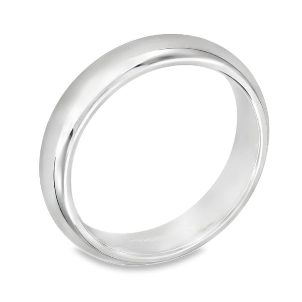 5mm Platinum Heavy Weight Court Wedding Band - Size N
