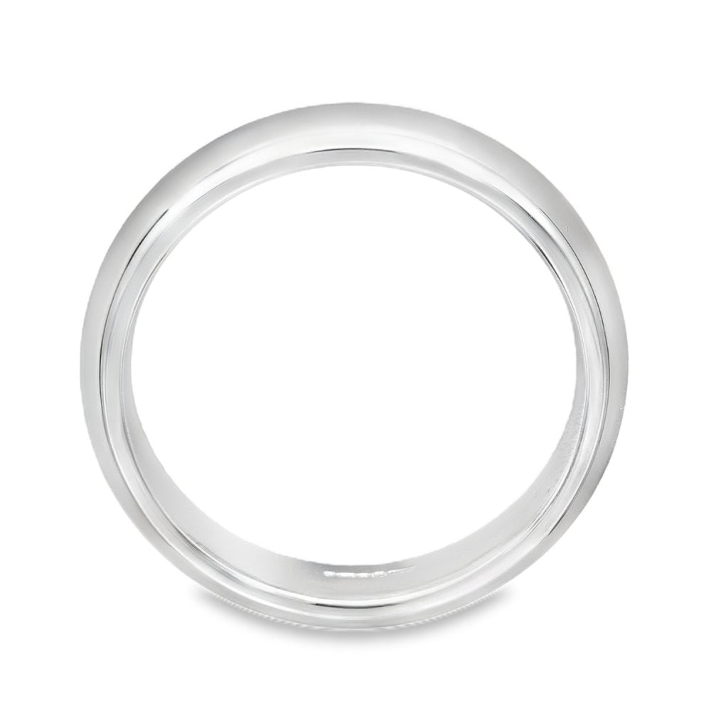 5mm Platinum Heavy Weight Court Wedding Band - Size N