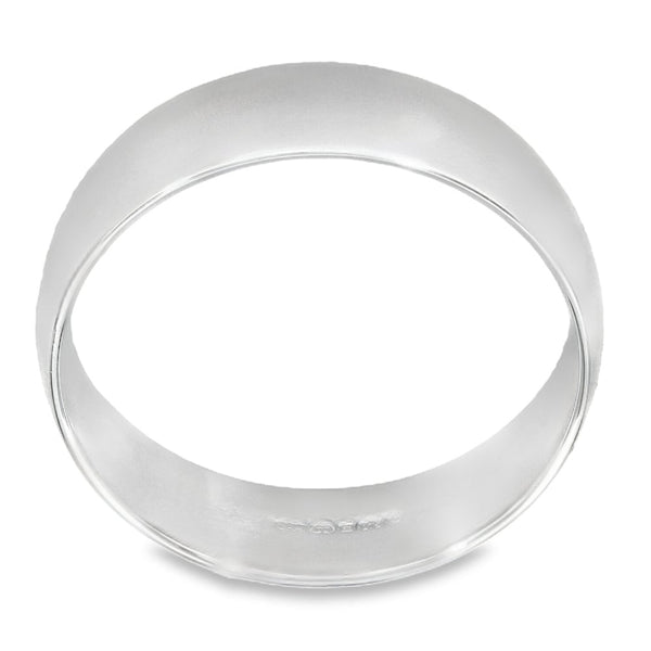 6mm Platinum Light Weight Court Wedding Band - Size T