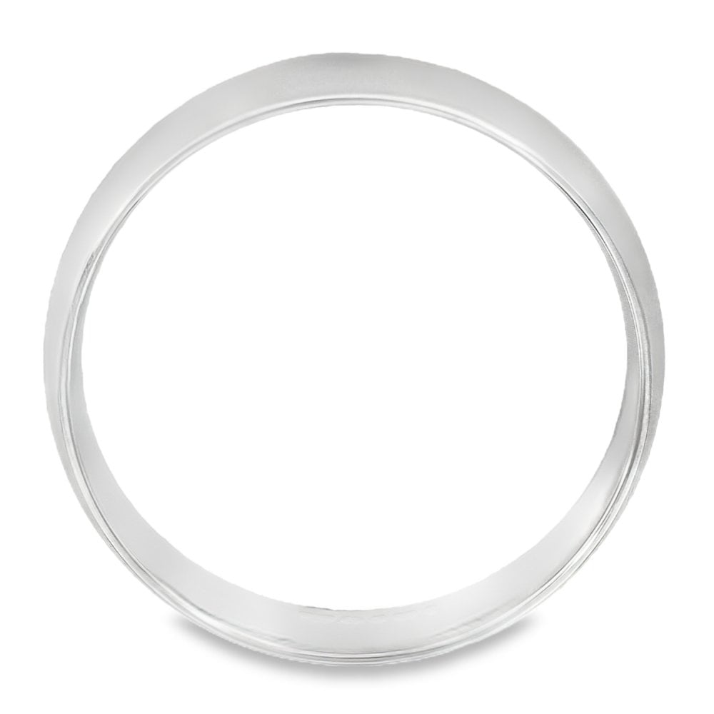 6mm Platinum Light Weight Court Wedding Band - Size T