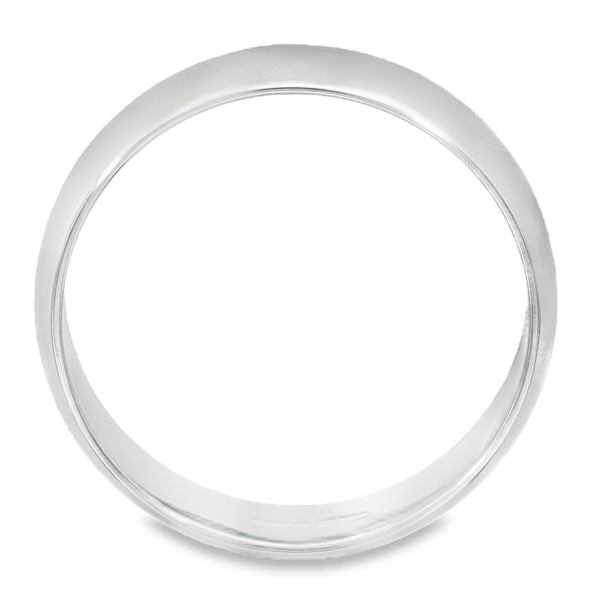 6mm Platinum D-Shape Light Weight Wedding Band - Size T