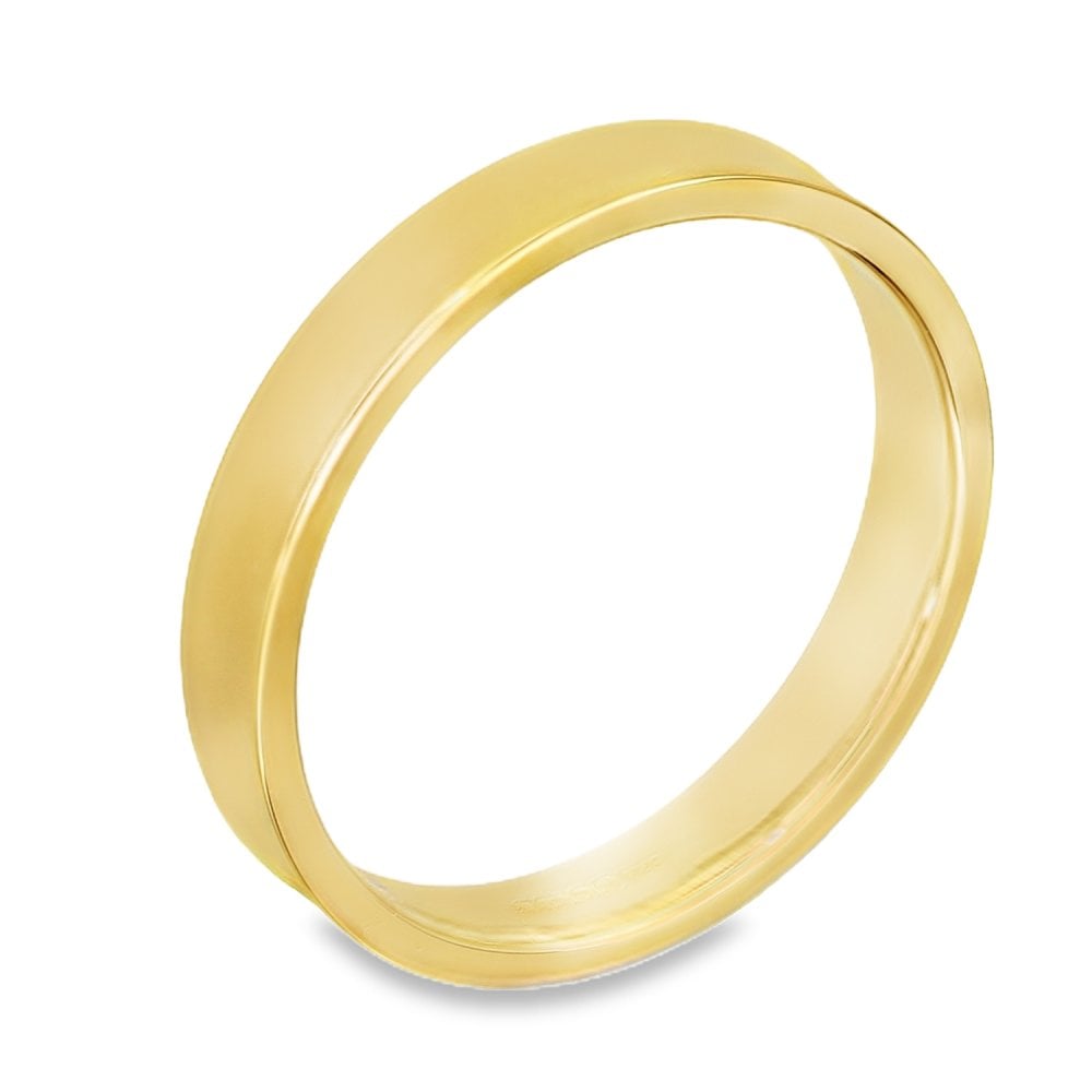 3mm 18ct Yellow Gold Medium Weight Flat Wedding Band - Size N