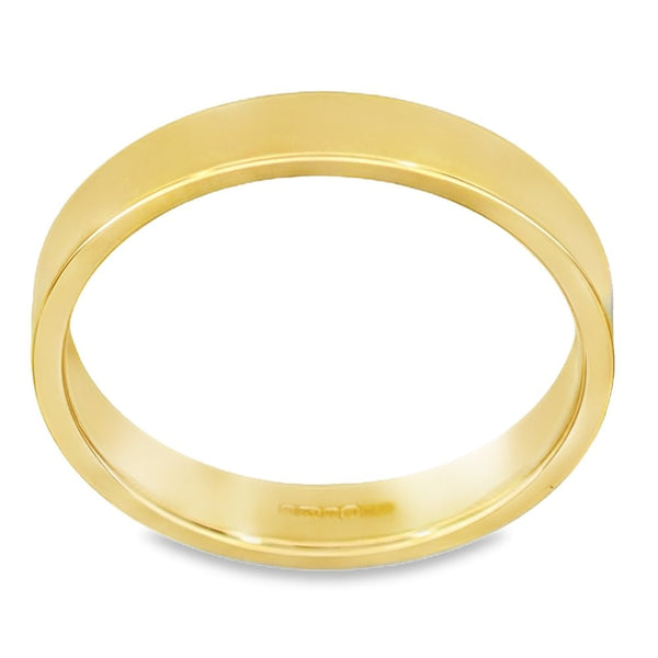 3mm 18ct Yellow Gold Medium Weight Flat Wedding Band - Size N