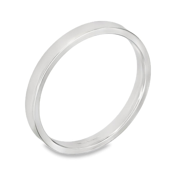 2mm Platinum Medium Weight Flat Wedding Band - Size N