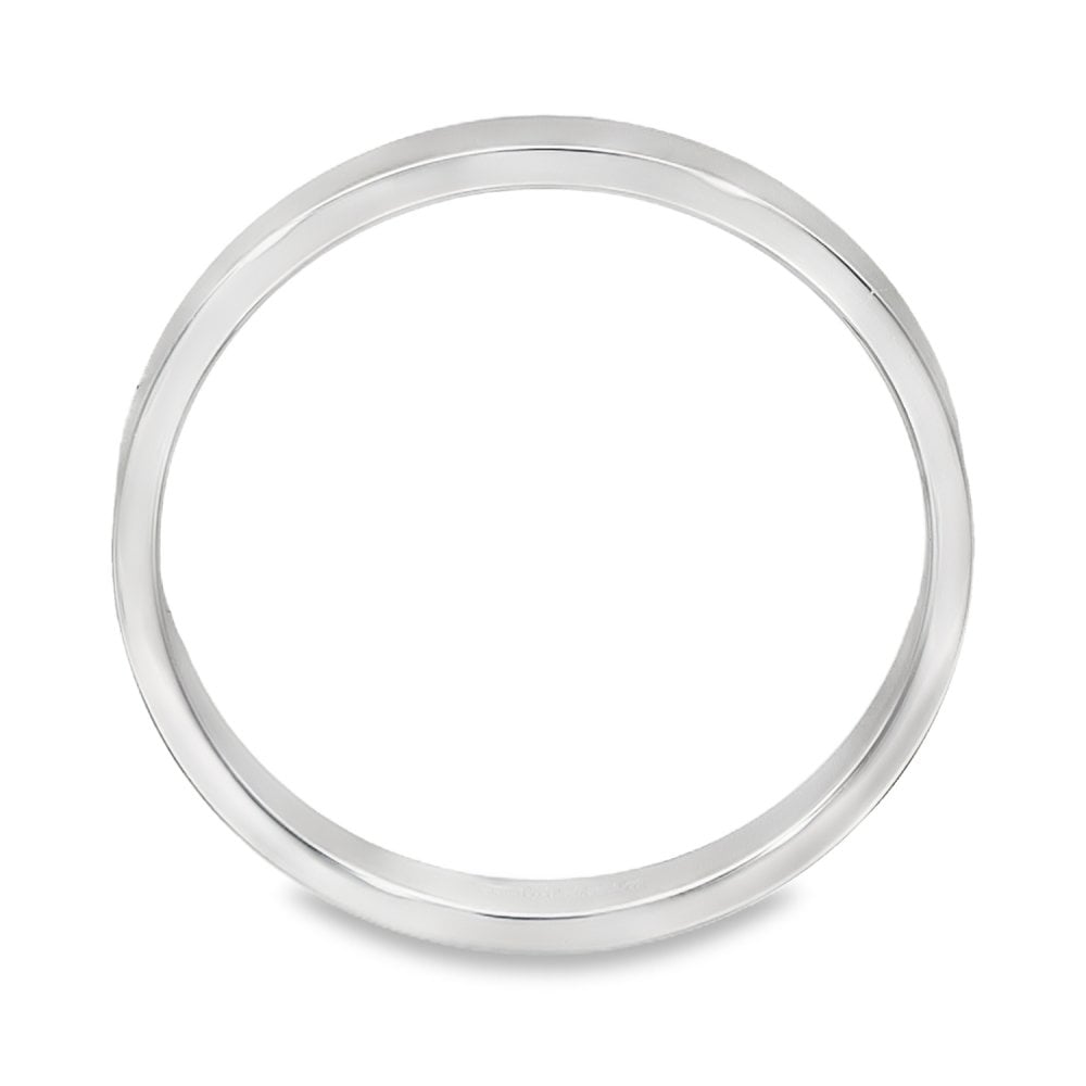 2mm Platinum Medium Weight Flat Wedding Band - Size N