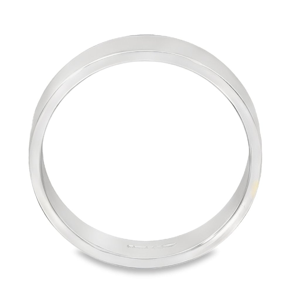 4mm Platinum Medium Weight Flat Wedding Band - Size N