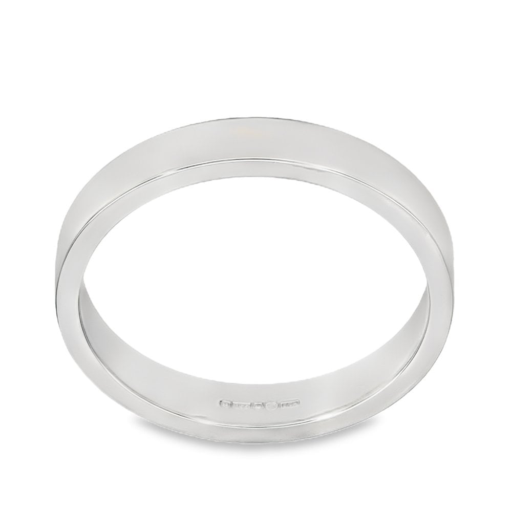 3mm Platinum Medium Weight Flat Wedding Band - Size N