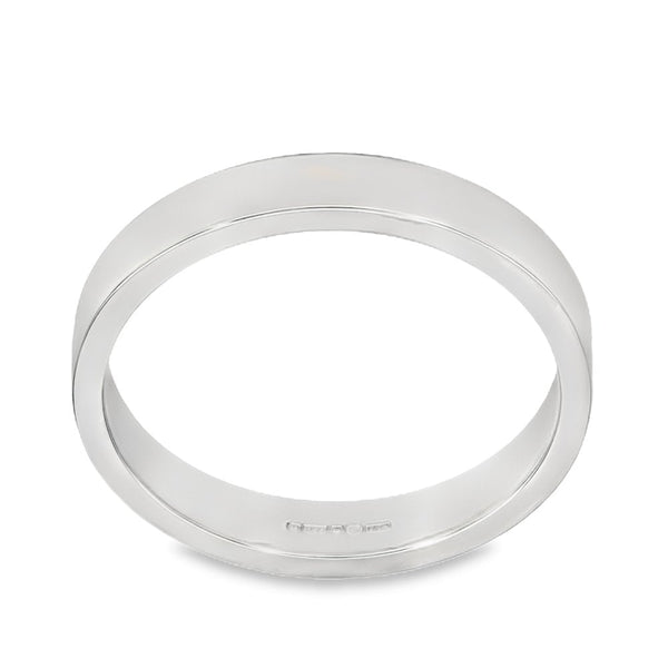 3mm Platinum Medium Weight Flat Wedding Band - Size N