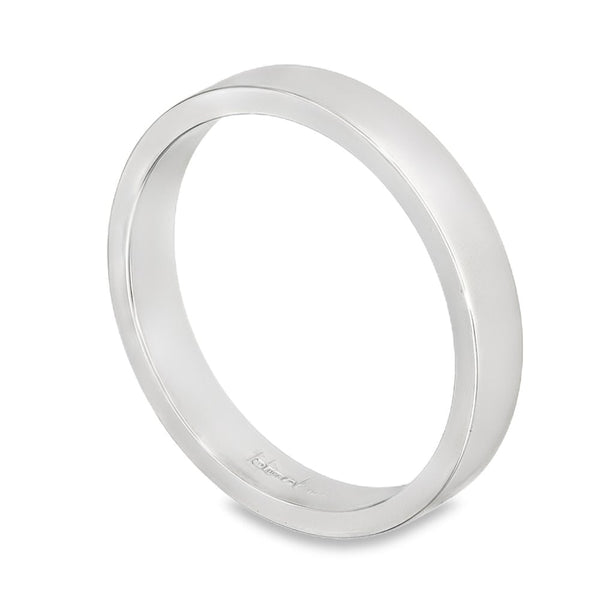 3mm Platinum Medium Weight Flat Wedding Band - Size N