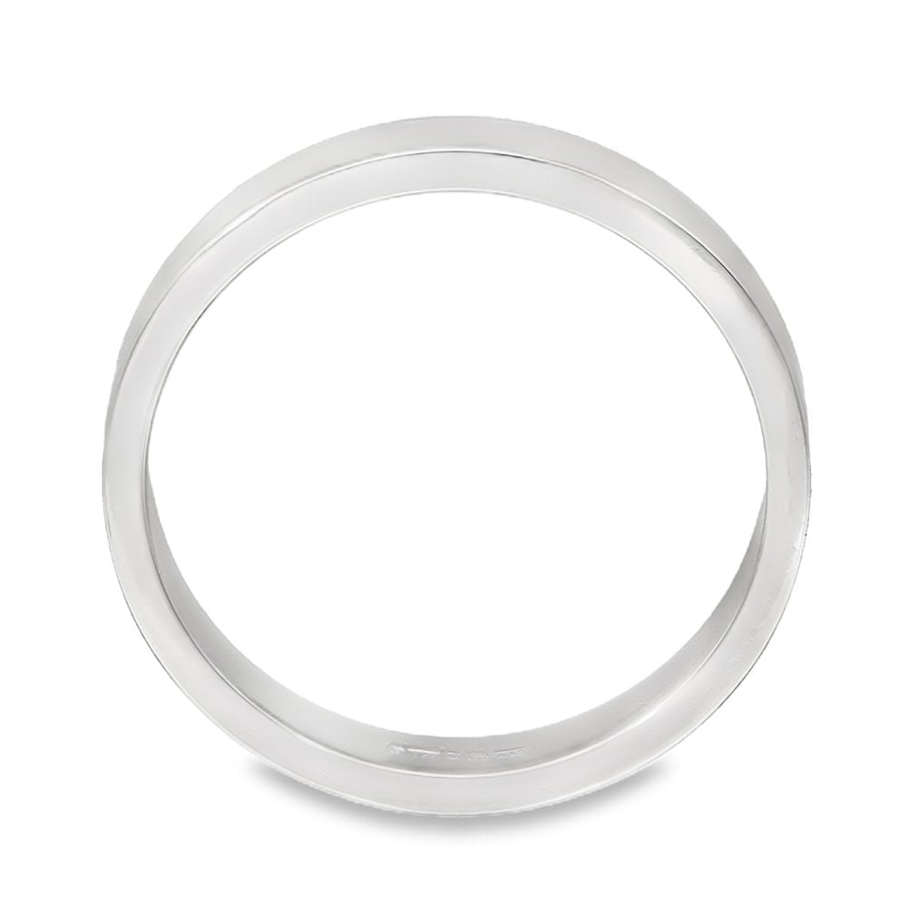 3mm Platinum Medium Weight Flat Wedding Band - Size N