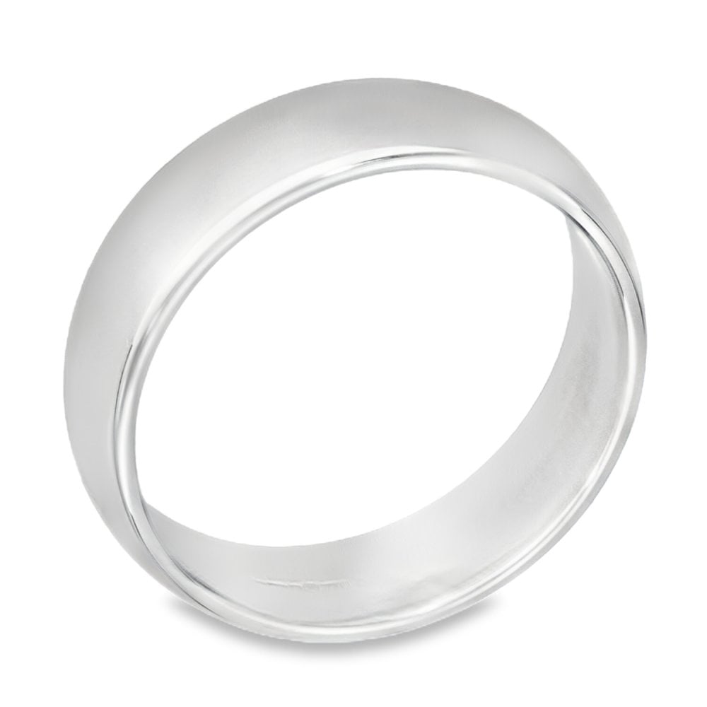 6mm Platinum Medium Weight D-Shape Wedding Band - Size T