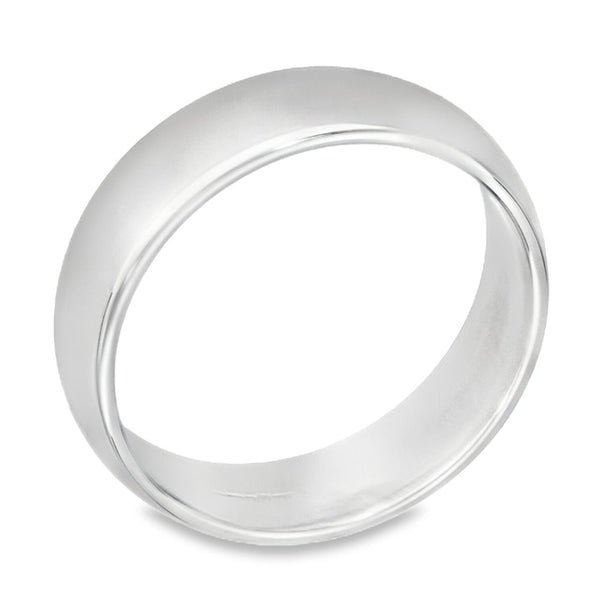 6mm Platinum Medium Weight D-Shape Wedding Band - Size T