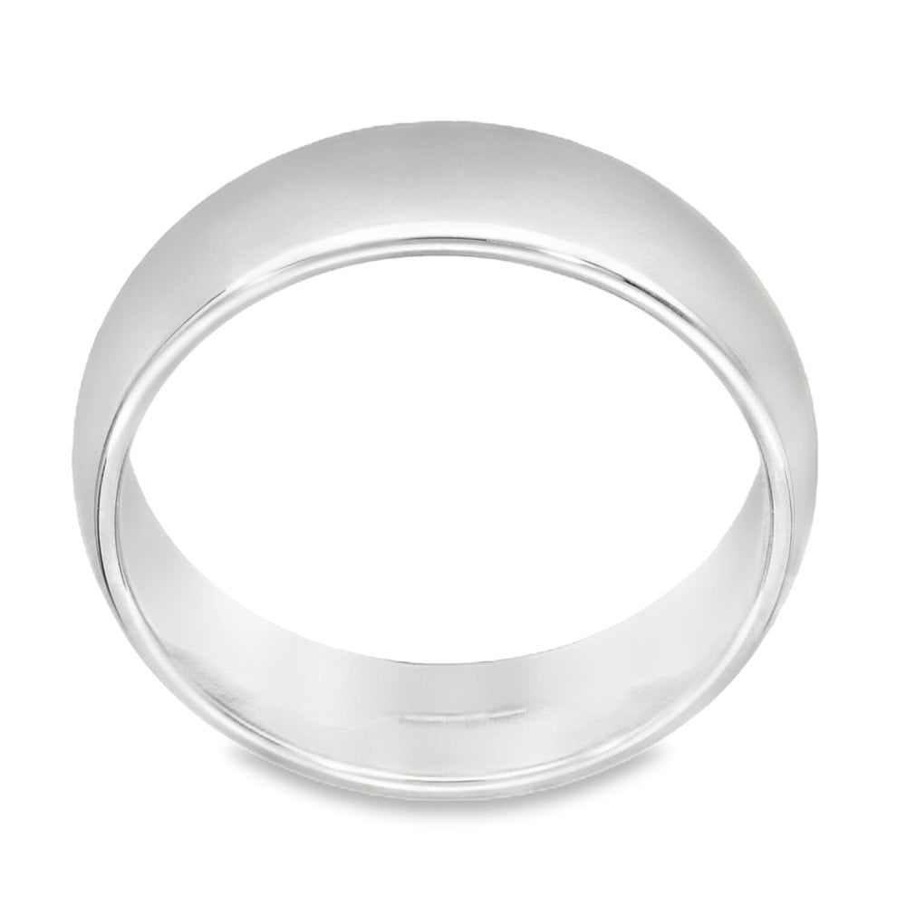 6mm Platinum Medium Weight D-Shape Wedding Band - Size T