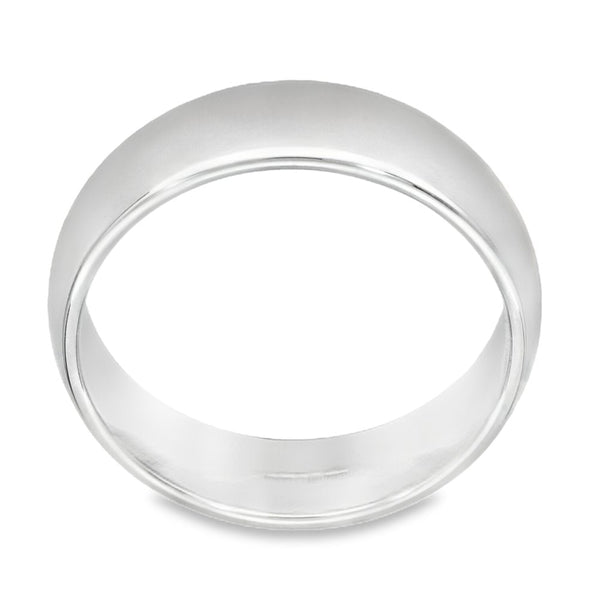 6mm Platinum Medium Weight D-Shape Wedding Band - Size T